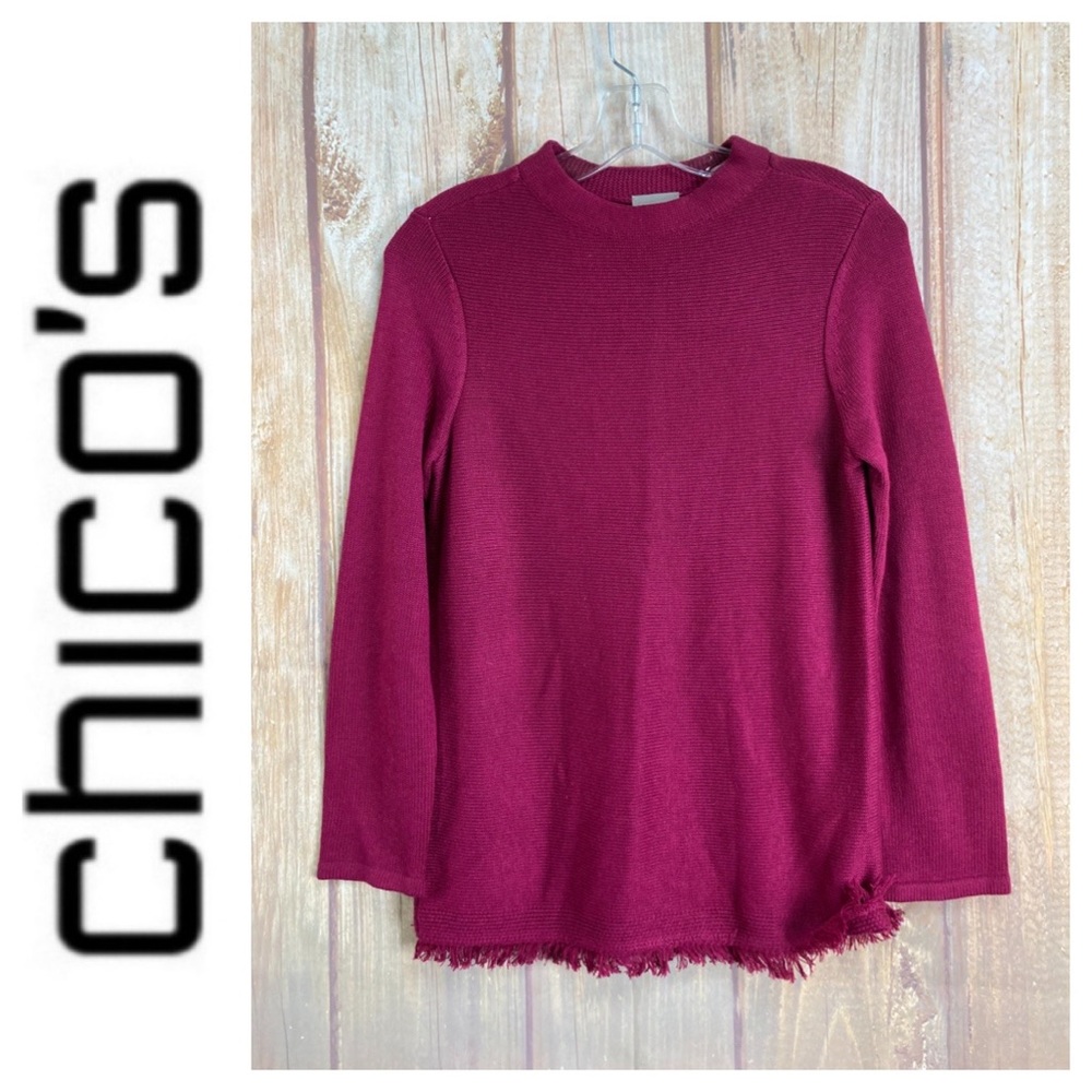 ➡️Chico’s Maroon Knit Pullover Size 0 (S-4)